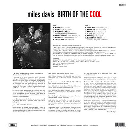 MILES DAVIS - BIRTH OF THE COOL 180g Lp